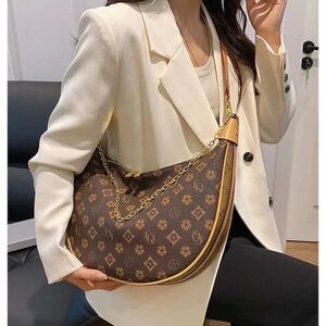 Amazon Brown and Tan Patterned Shoulder Bag